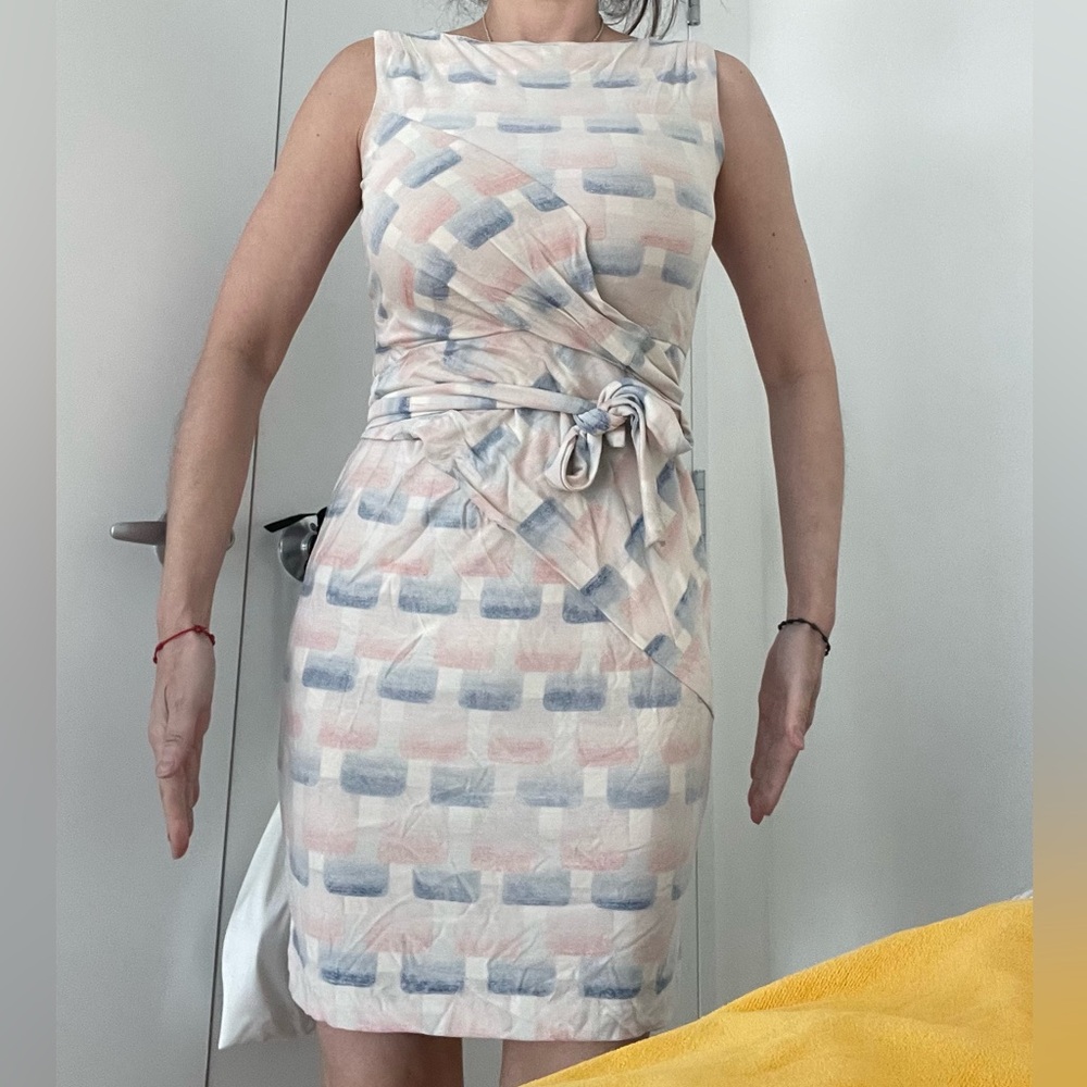 Diane Von Furstenberg Blue and Pink Midi Dress
